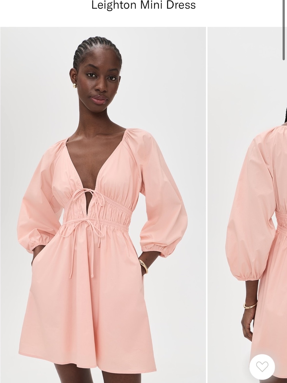 Wayf Leighton Mini Dress - Soft Pink